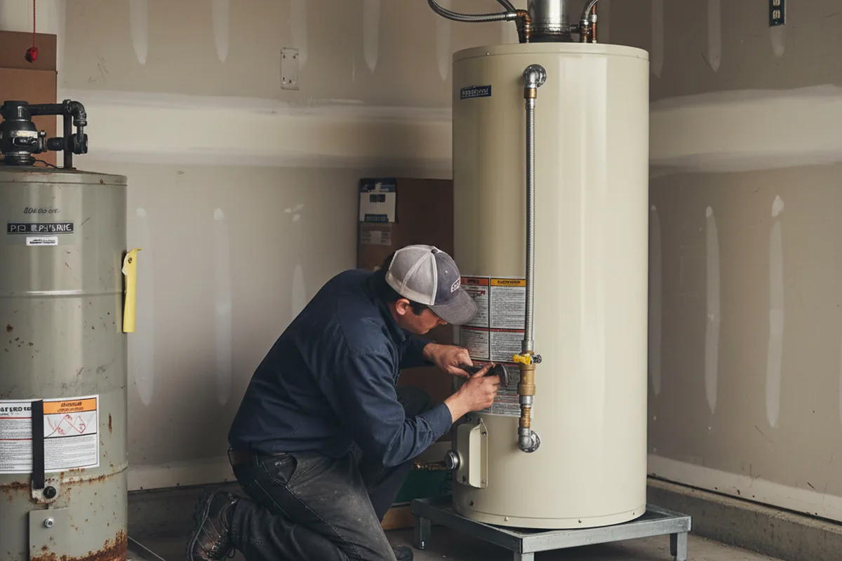 Water heater and shutoff valve replacement in Briggs