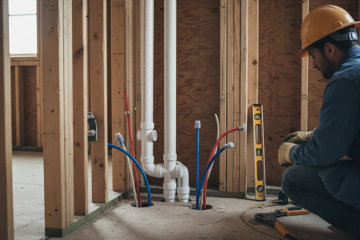 Drain and supply rough-in during Toilet Repair and Installation in Briggs